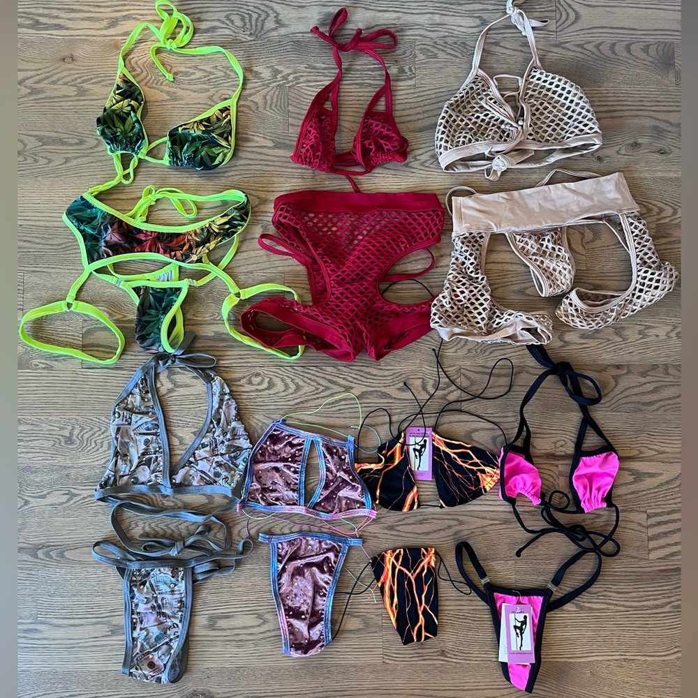 HUGE BIKINI BUNDLE Stripper Starter Pack Exotic Dance Pole Showgirl Stripping